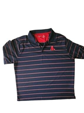 Antigua Red Sox Navy Polo with Red Stripe and Red Logo XXL Big And Tall